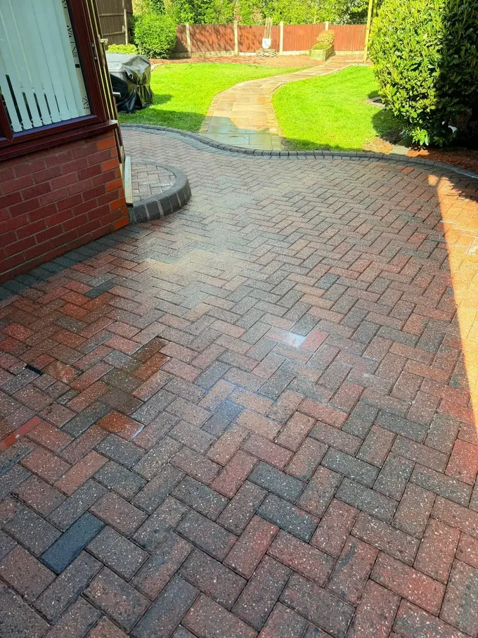 Brindle block paving driveway cleaned