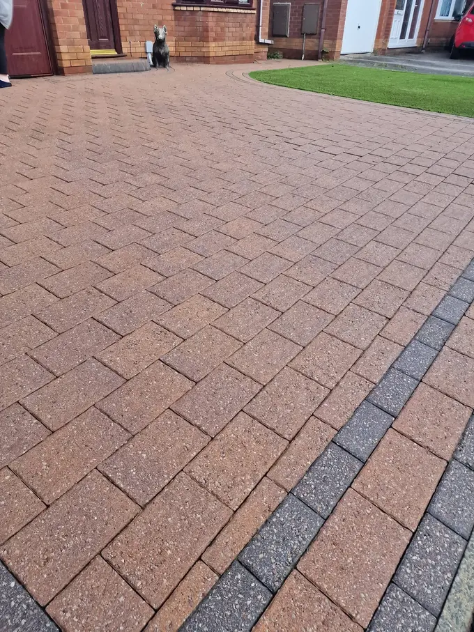 Brindle block paving driveway pressure washed clean