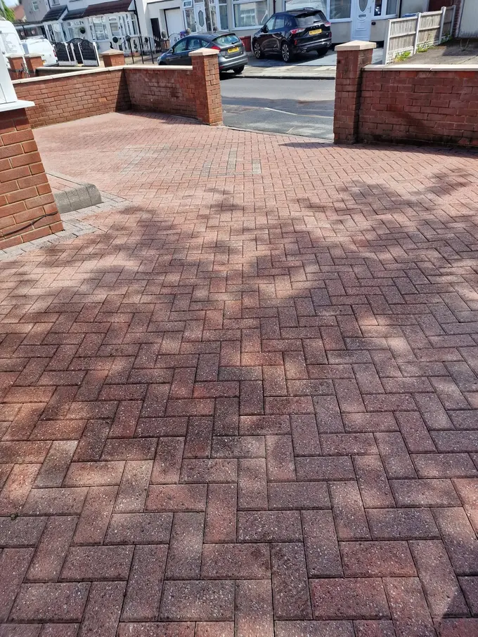 Brindle block paving driveway pressure washed clean