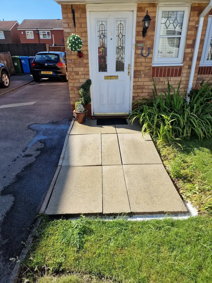 Flag path and house frontage cleaned