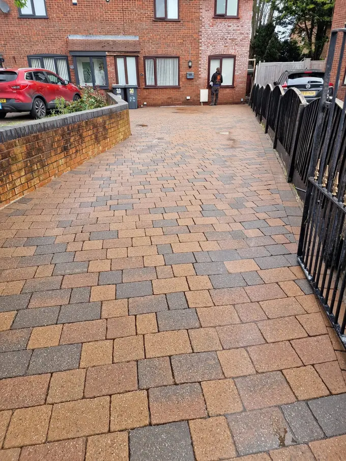 Block paving driveway cleaned