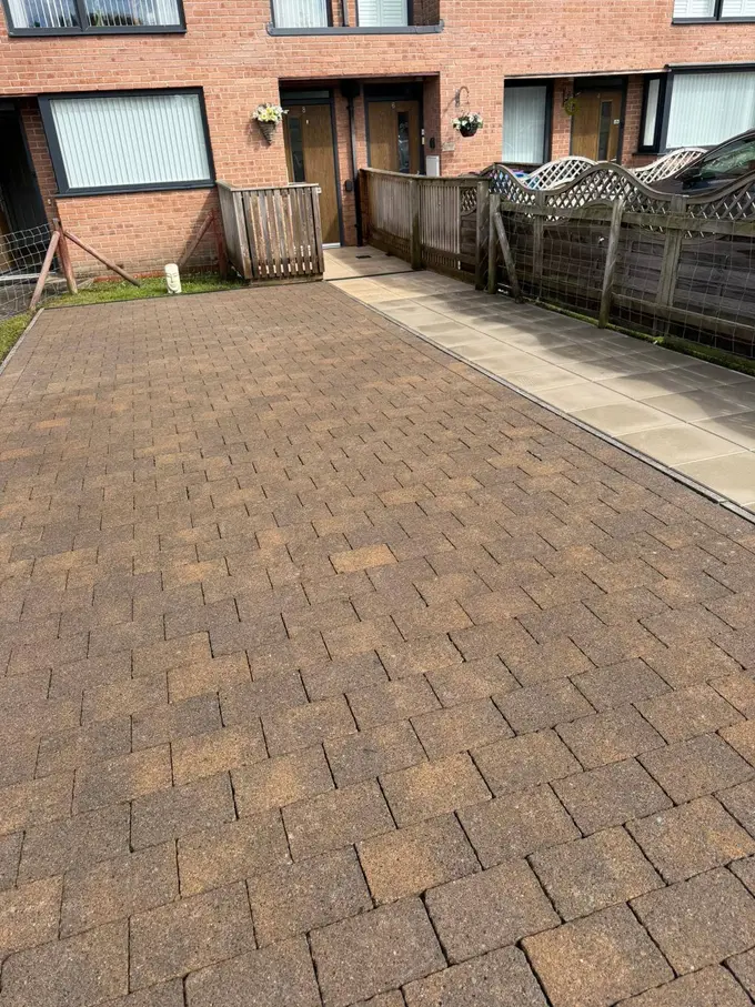 Brindle block paving driveway pressure washed clean