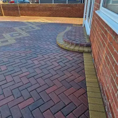 Block paving driveway after cleaning