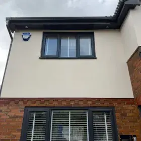 White render gable soft washed clean